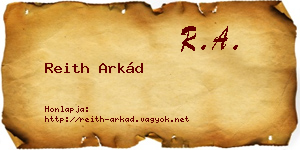 Reith Arkád névjegykártya